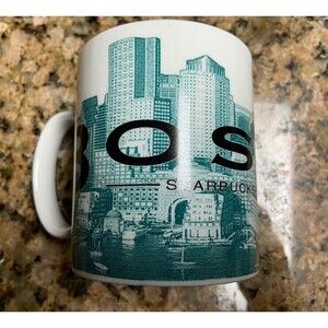 Nice BOSTON Bean Town 2002 Skyline Series STARBUCKS Coffee Mug MINTY